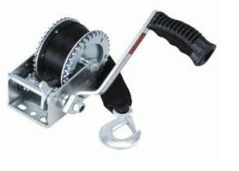 1600lb Trailer Winch - 20ft Strap, 4:1 Gear Ratio D-603