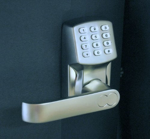 Electronic Keyless Door Lock Set - Satin Nickel (For Left-Hinged Doors Only)