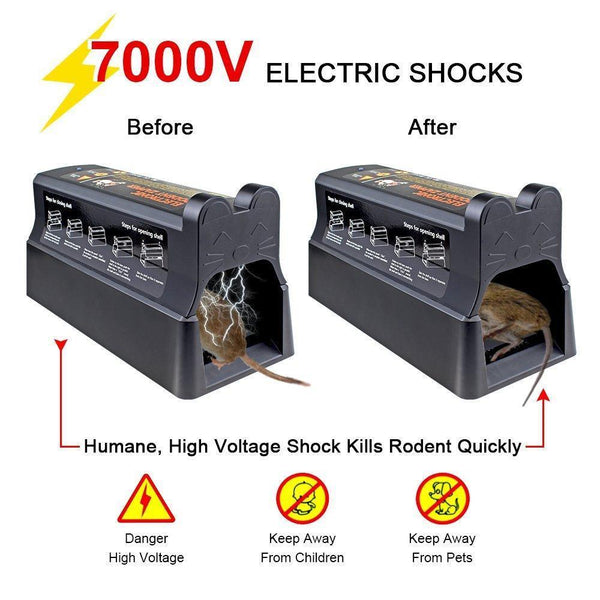 JahyShow Electric Rat Zapper Trap，2000V Shock for Effective Rat Catching -  Keep Your Home Rodent-Free 