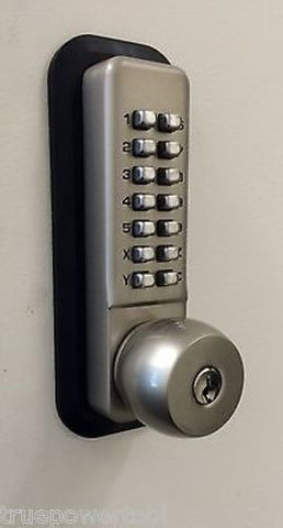 All-Weather Mechanical Keyless Deadbolt Door Lock - Satin Nickle