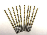 1/8" TITANIUM COATED HSS DRILL BITS FOR WOOD, METAL & PLASTIC, PACK OF 10
