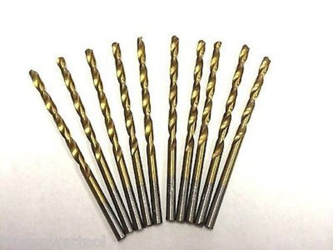 1/8" TITANIUM COATED HSS DRILL BITS FOR WOOD, METAL & PLASTIC, PACK OF 10