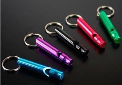 TruePower 5PC Aluminum Emergency Whistle / Survival Whistle with Keychain