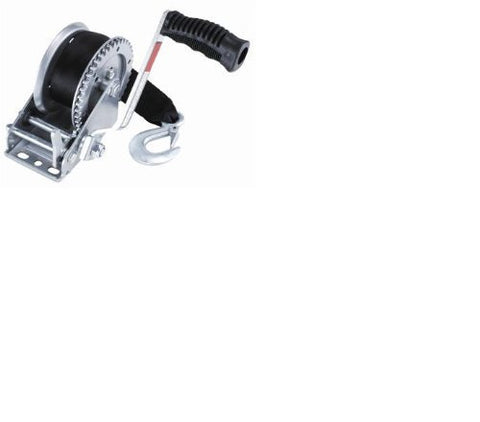 TruePower 1000lb Trailer Winch - 20ft Strap, 4:1 Gear Ratio D-602