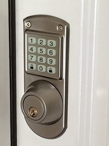 Code-A-Key Electronic Keyless Door Lock Deadbolt System - Satin Nickel