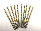 1/8" TITANIUM COATED HSS DRILL BITS FOR WOOD, METAL & PLASTIC, PACK OF 10