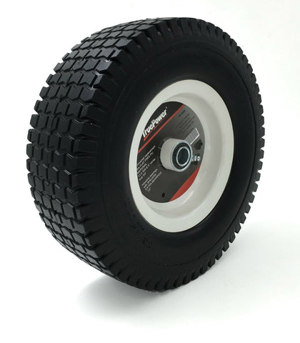 TruePower 13X5.00-6 PU Flat Free Tire on Wheel, 3" Centered Hub, Both 3/4" & 1/2" Bearings and Spacers