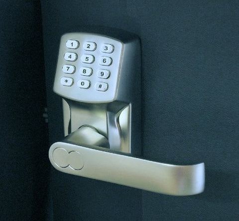 Electronic Keyless Door Lock Set - Satin Nickel (For Right-Hinged Doors Only)