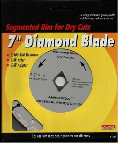 7" Diamond Blade - Dry Cut (Segmented Rim)