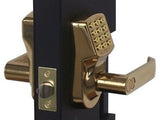 ELECTRONIC KEYLESS DOOR LOCK SET - BRIGHT BRASS (FOR RIGHT-HINGED DOORS ONLY)