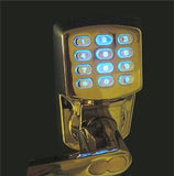 ELECTRONIC KEYLESS DOOR LOCK SET - BRASS/LEFT HAND