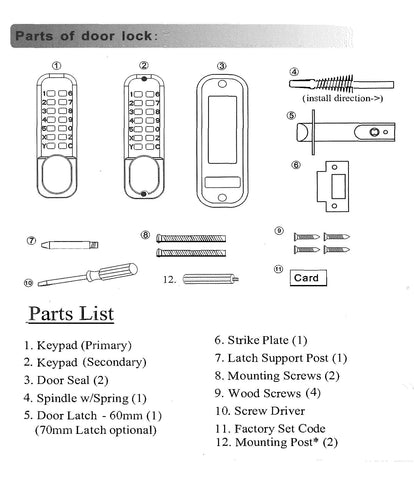 Replacement Parts for Code-a-Key Double Sided Mechanical 1104, 1105, 1106