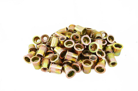 100 pc Rivet Nut Set Metric Threaded Insert Galvanized Carbon Steel